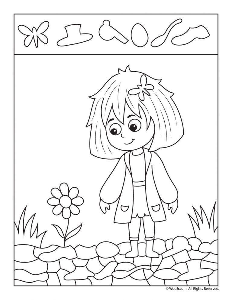 Spring Hidden Picture Printable Preschool Worksheets