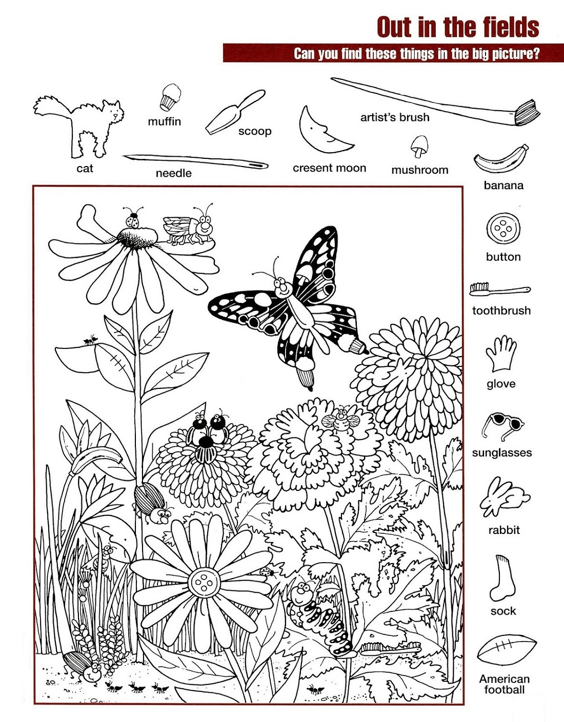 Spring Hidden Pictures Printable Printable Word Searches