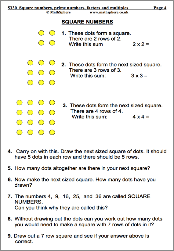 Square Numbers Worksheet Tes Askworksheet