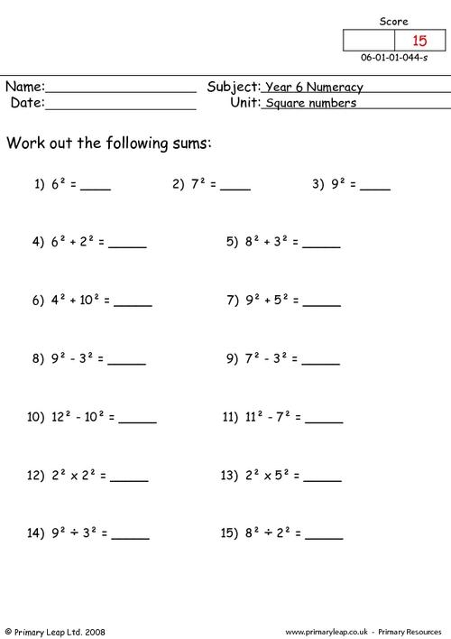 Square Numbers Worksheet Year 6 Thekidsworksheet Vrogue co