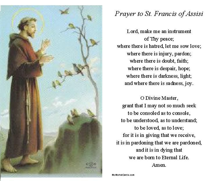 St Francis Of Assisi Prayer Printable Printable Word Searches