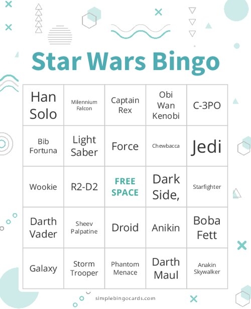 Star Wars Bingo