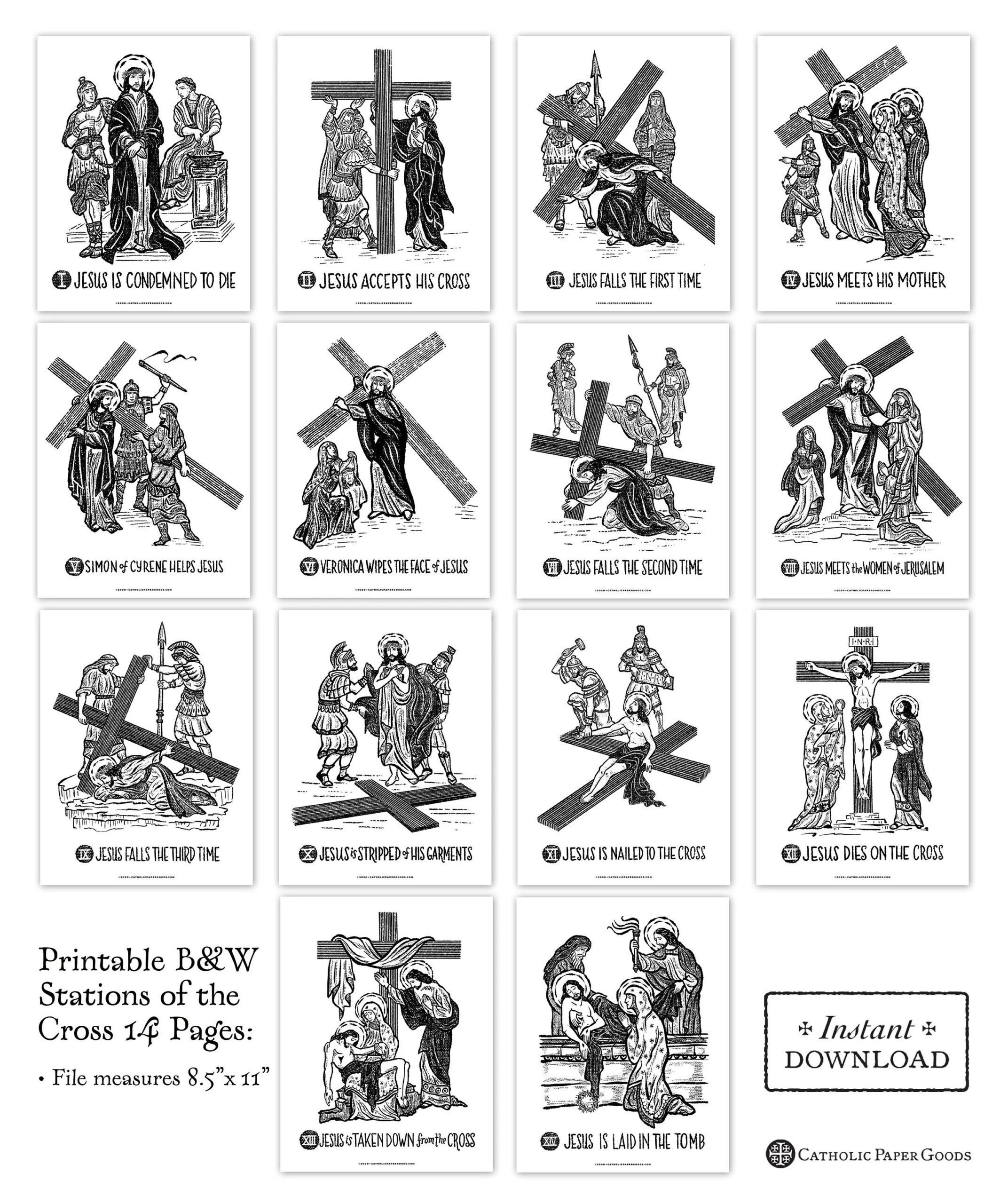 14 stations of the cross pictures printable