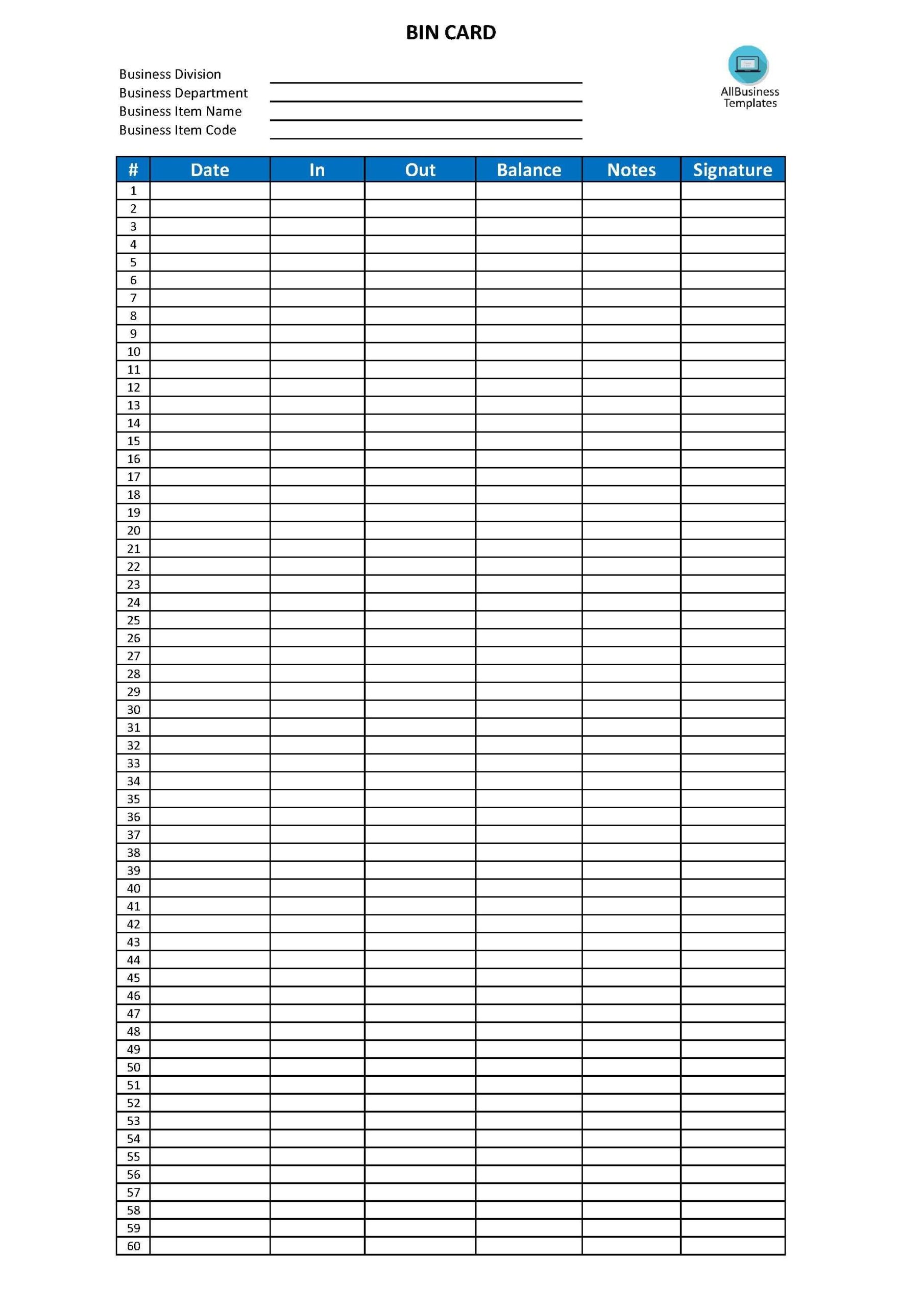 Stock Card Template Excel Cards Design Templates
