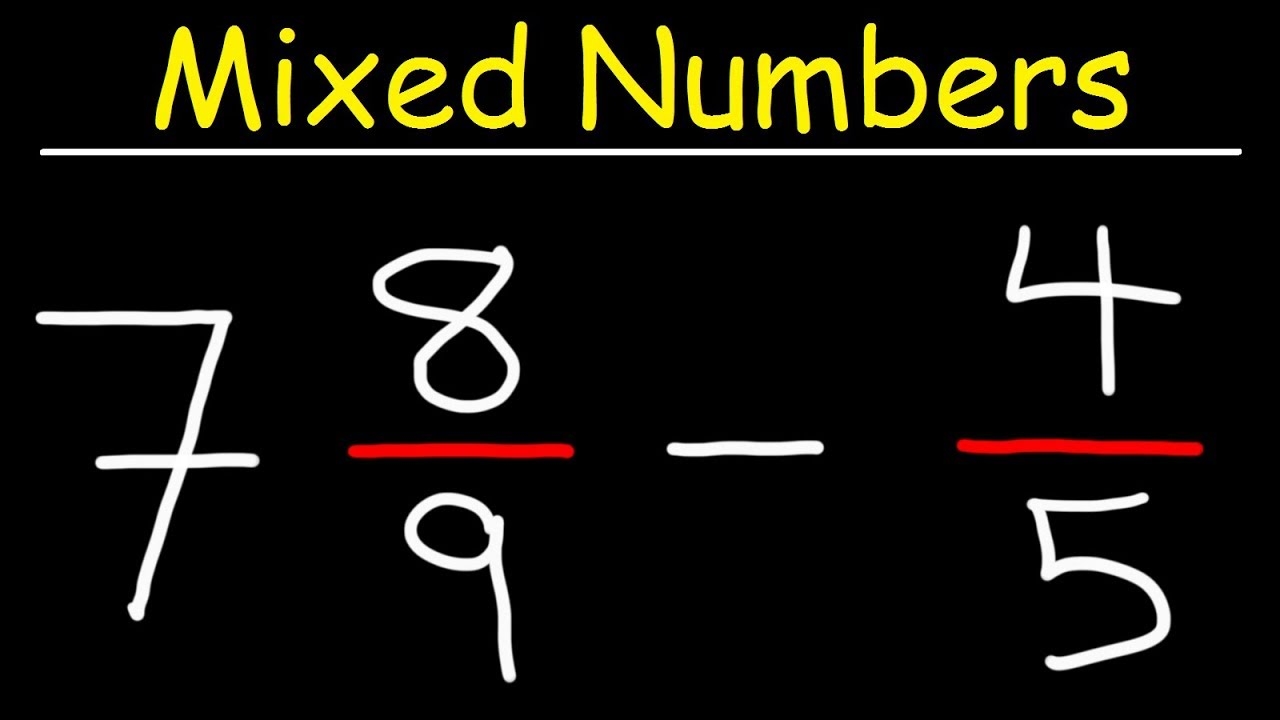 Subtract Mixed Numbers Fractions