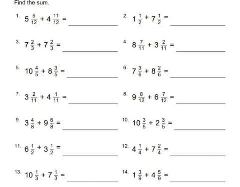 Subtract Mixed Numbers With Like Denominators Regrouping