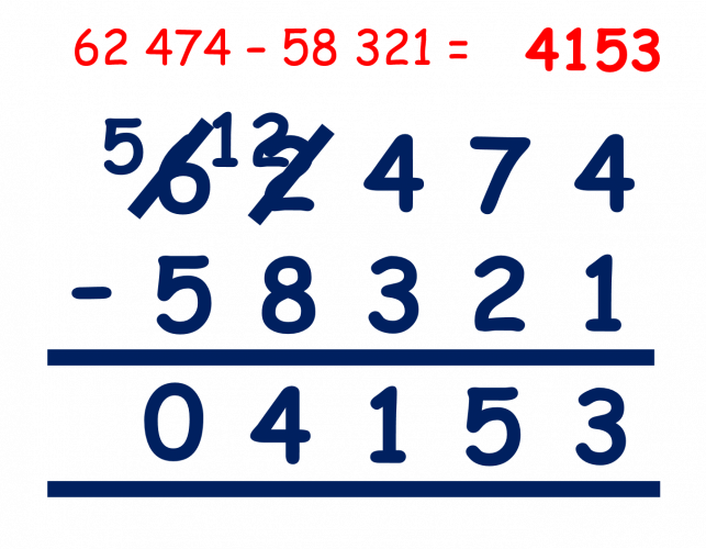 Subtract Two Large Numbers Using Column Method And Exchanging 