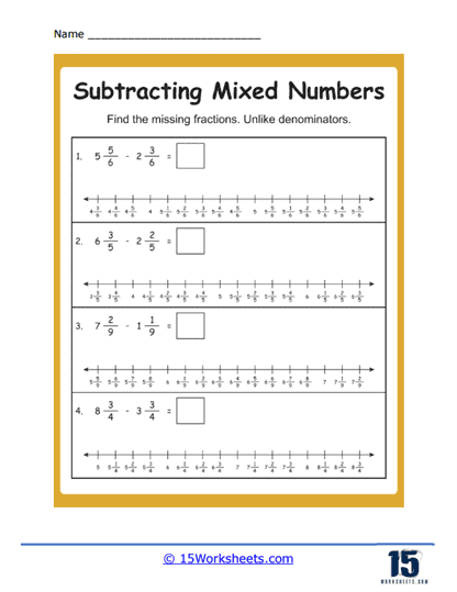 Subtracting Mixed Numbers Worksheets 15 Worksheets Worksheets