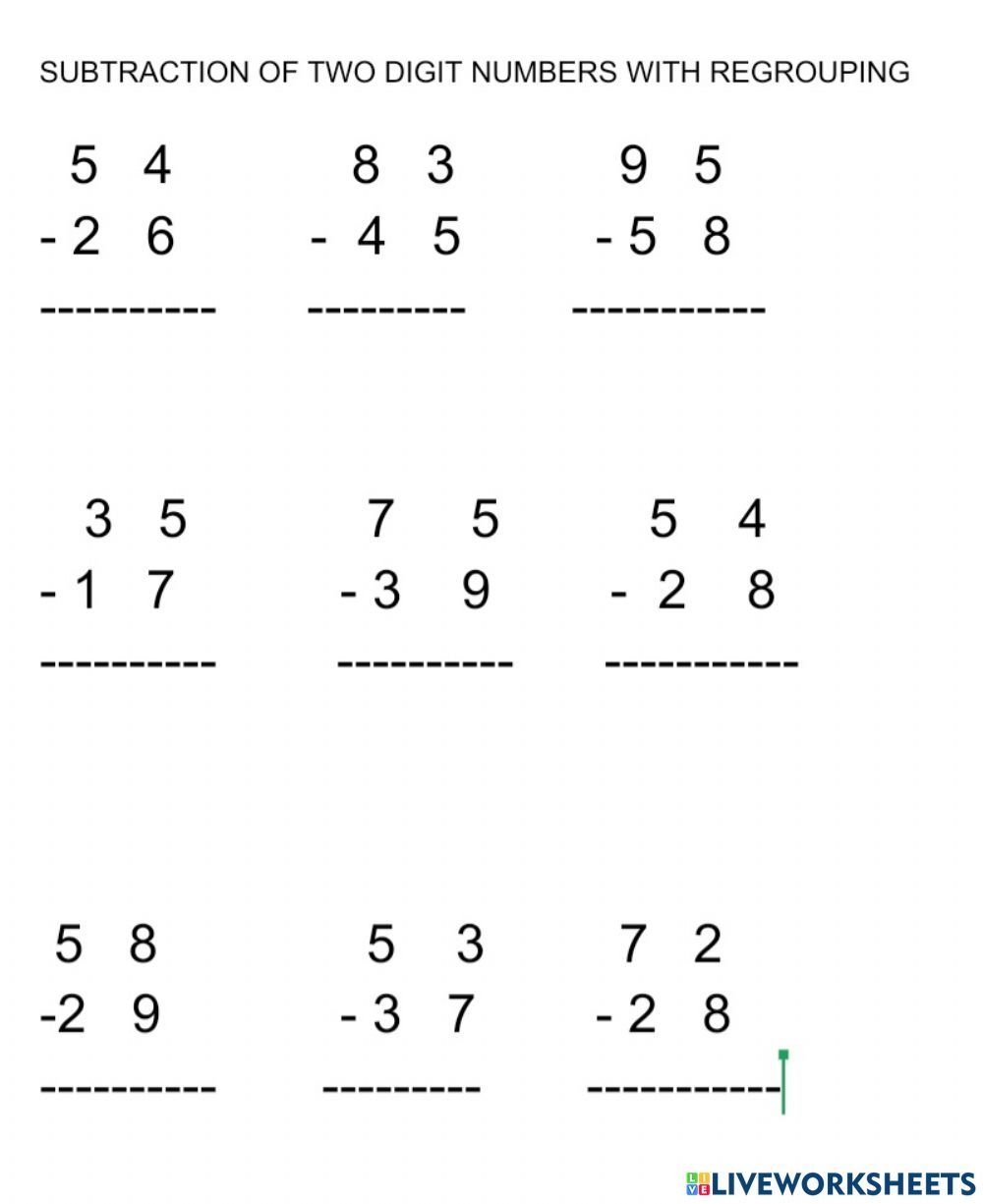 2 digit numbers worksheet