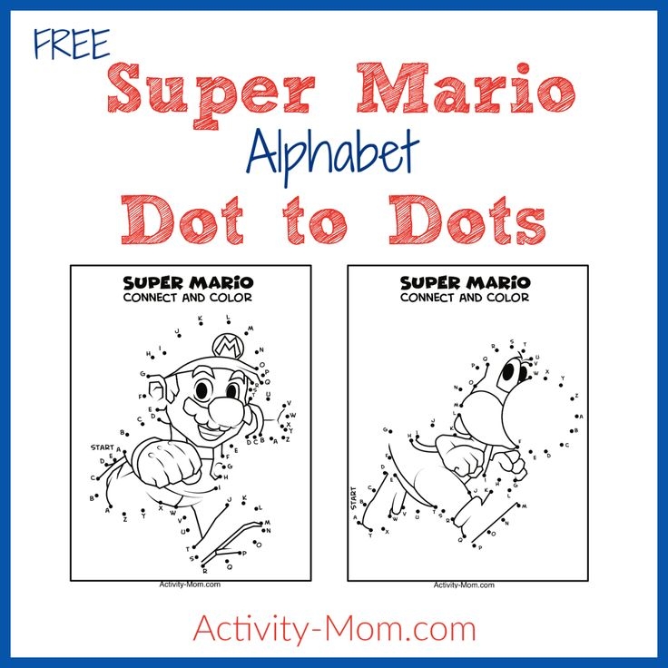 Super Mario Dot To Dot Activity For Kids