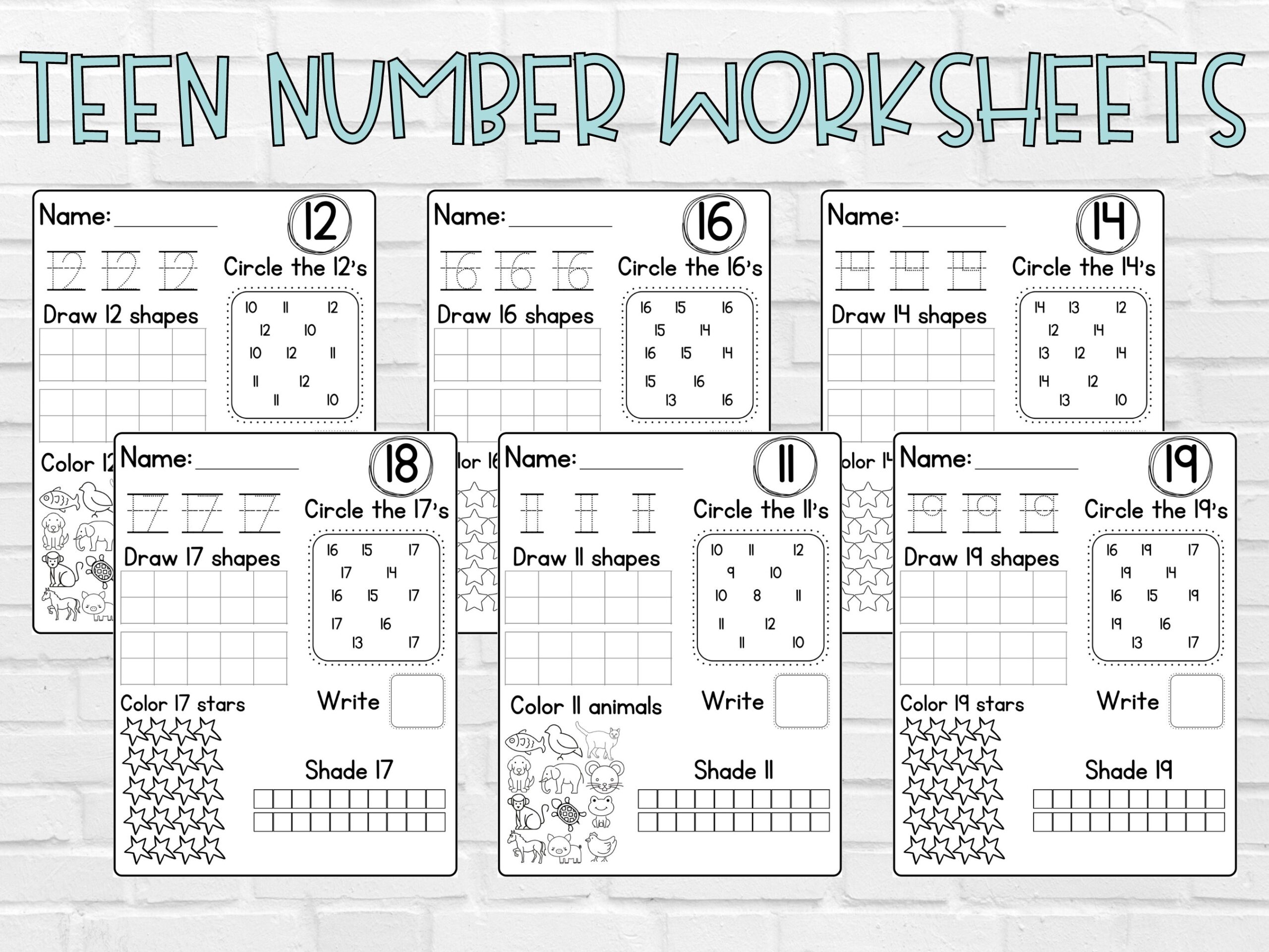 Teen Numbers Worksheets Worksheets Library