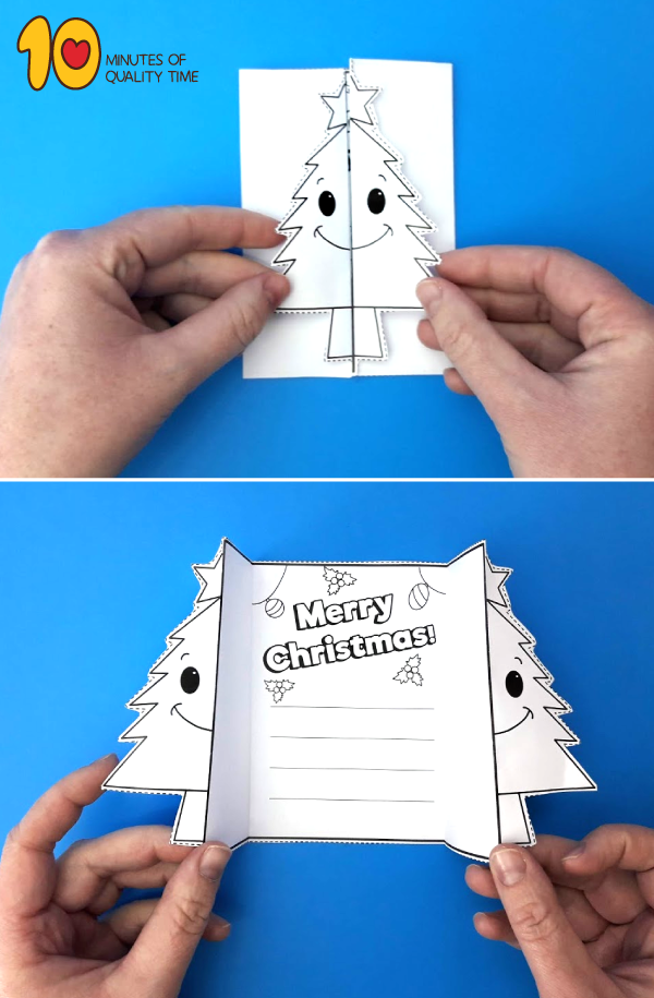Template Folding Free Printable Christmas Cards
