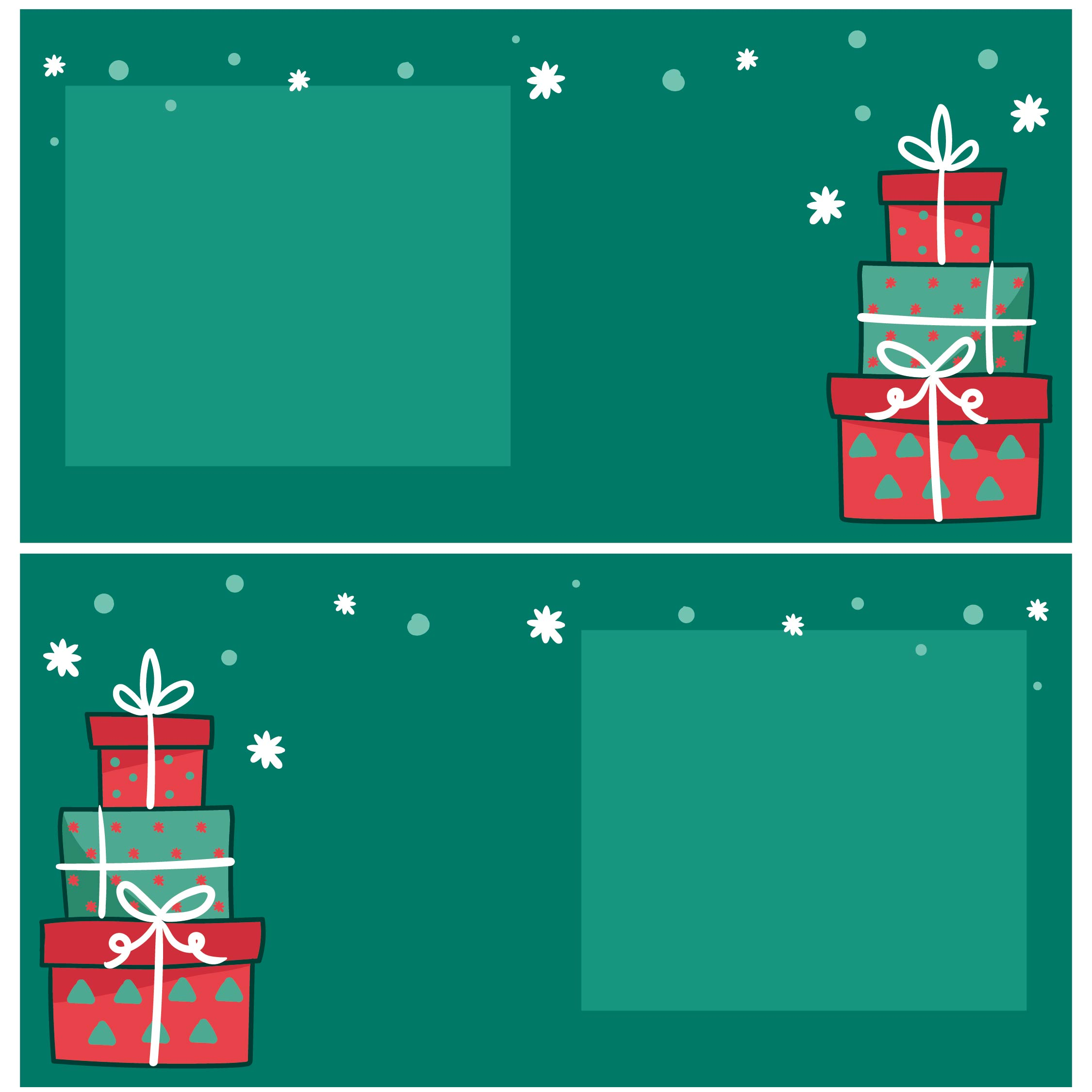 Template Folding Free Printable Christmas Cards