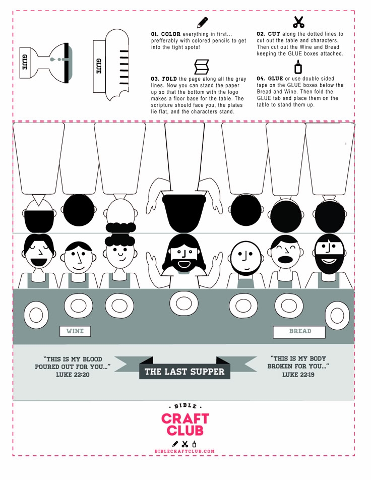 Template Printable Last Supper Craft Content Calendar Template