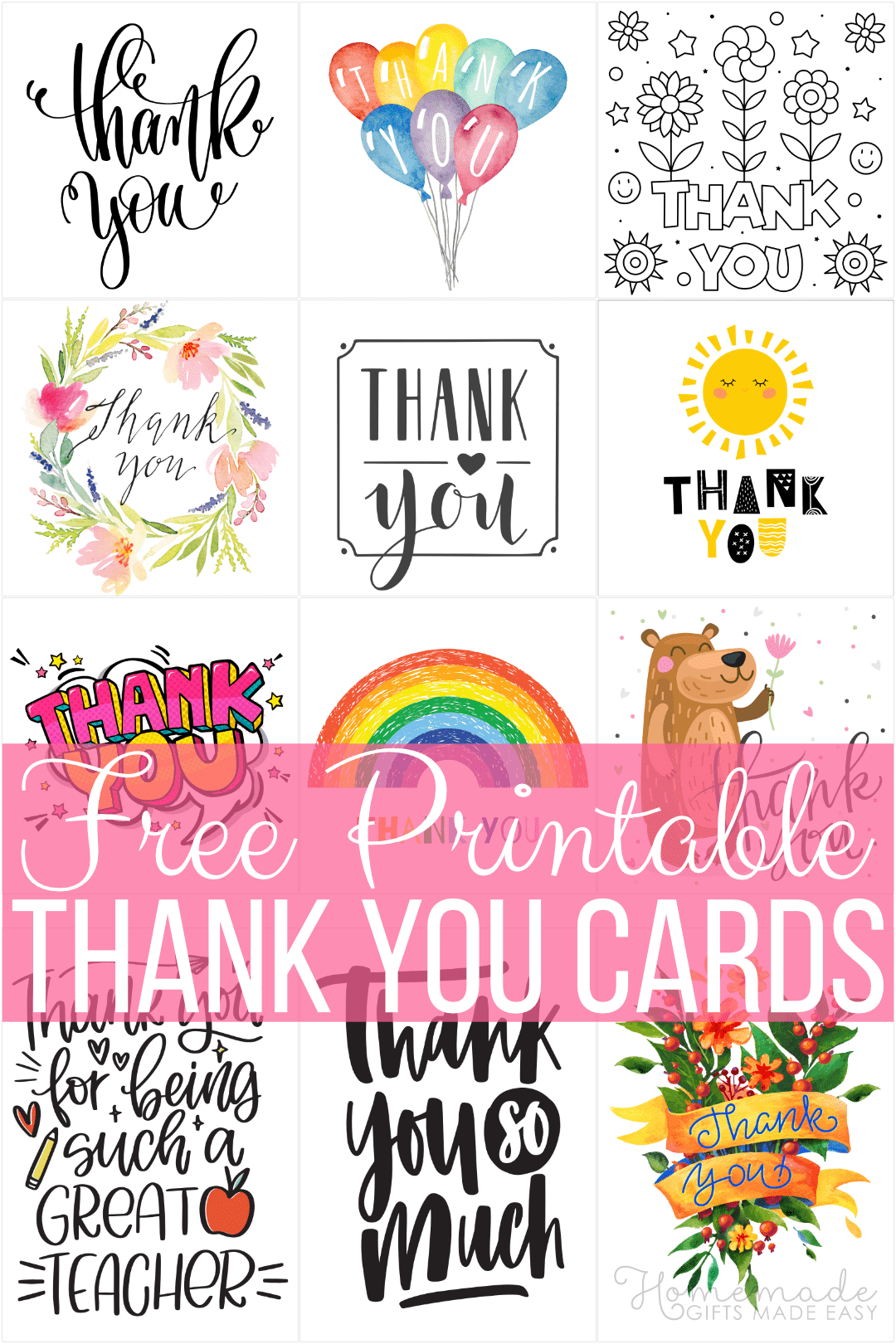 printable free printable thank you card template