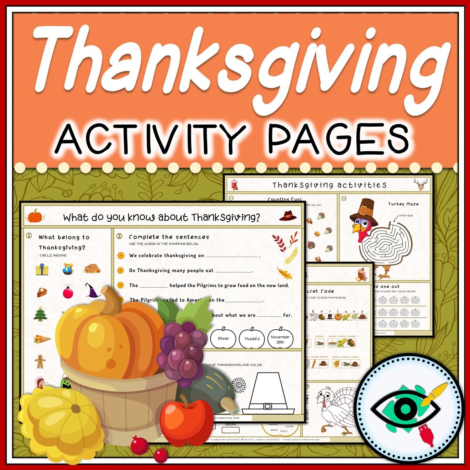 thanksgiving activity pages printable