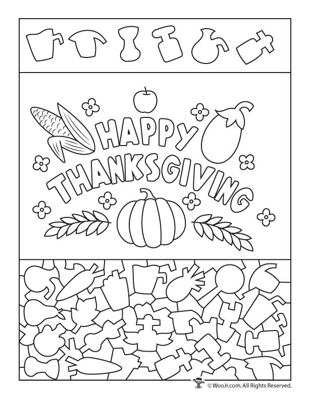 Thanksgiving Hidden Picture Activity Printables Woo Jr Kids 