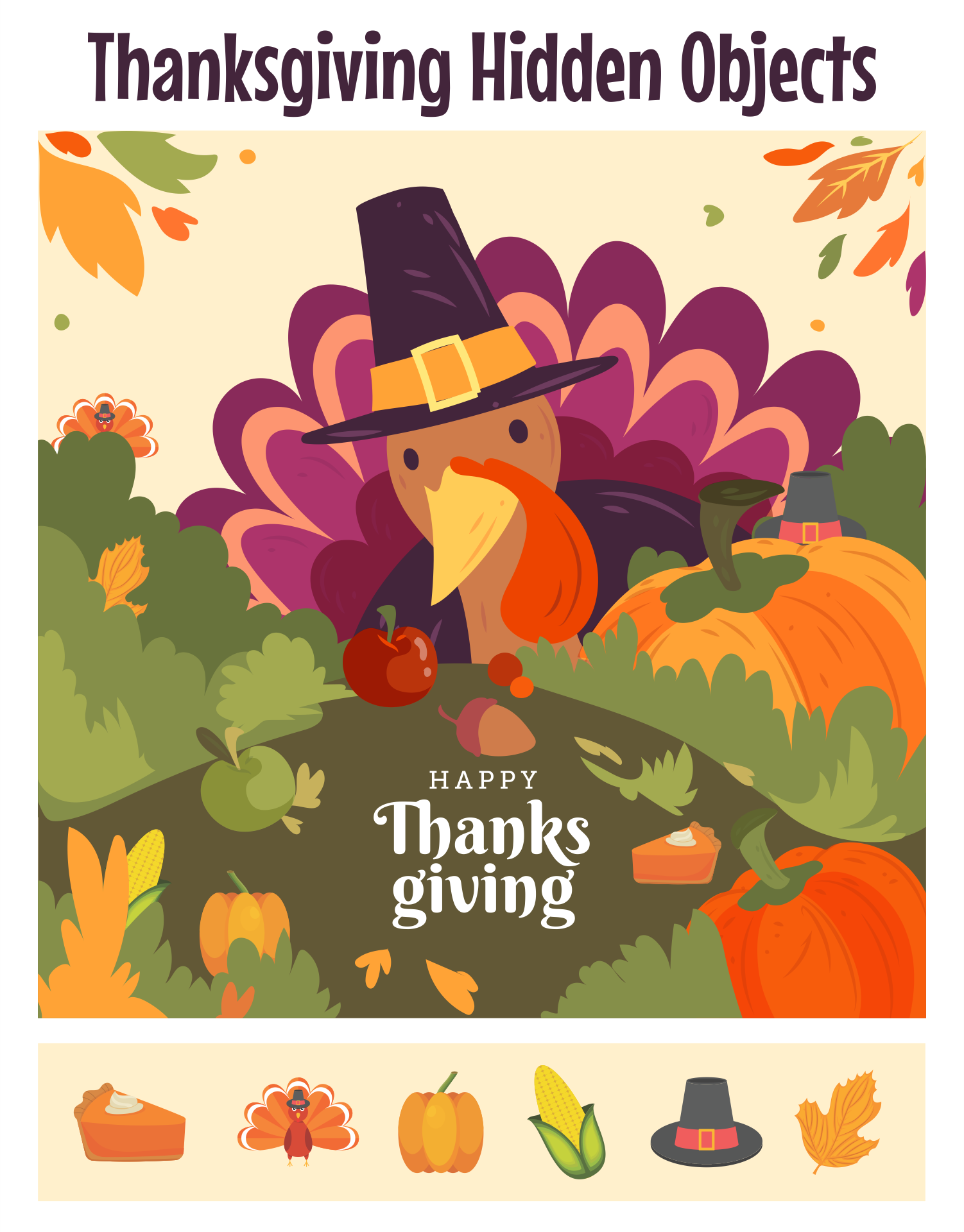 thanksgiving hidden pictures printable
