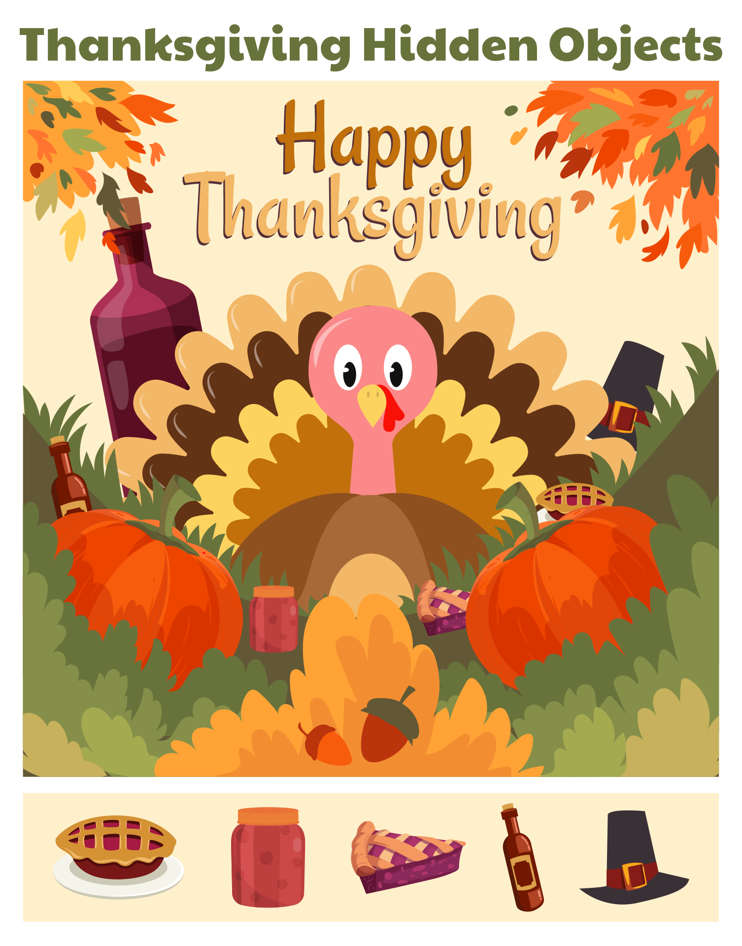 Thanksgiving Hidden Picture Games 15 Free PDF Printables Printablee