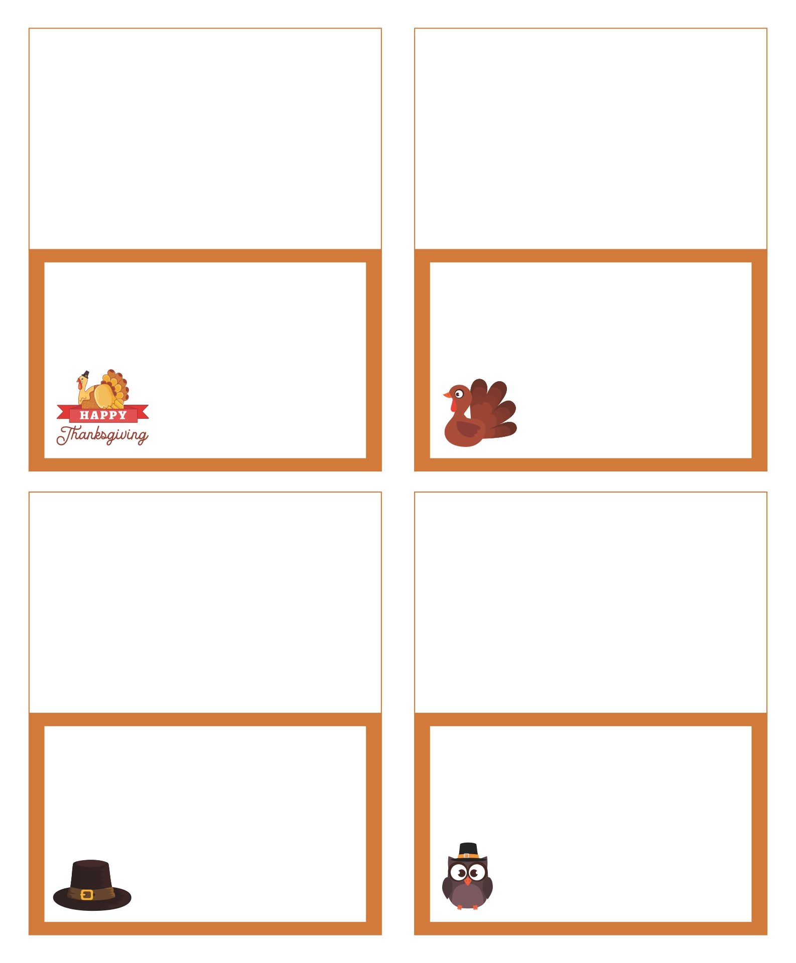 Thanksgiving Place Card Template Free Download