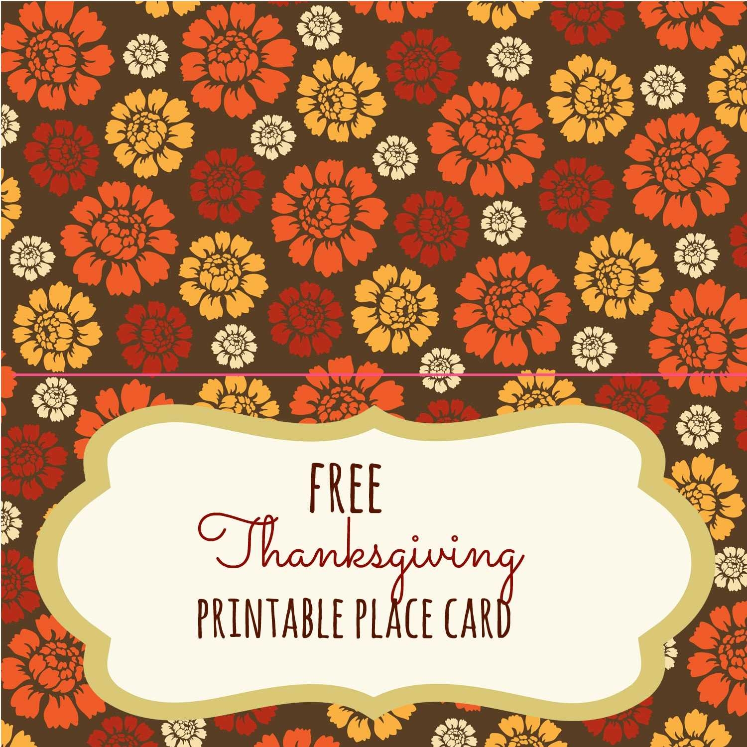 free printable thanksgiving place cards template