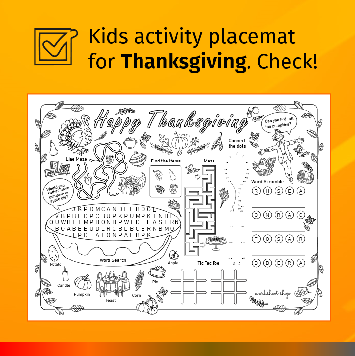 Thanksgiving Worksheet Shop Worksheets Library