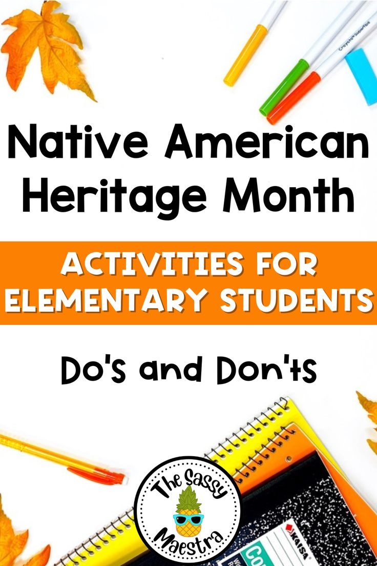 The Cover Of Native American Heritage Month Activities For Elementary