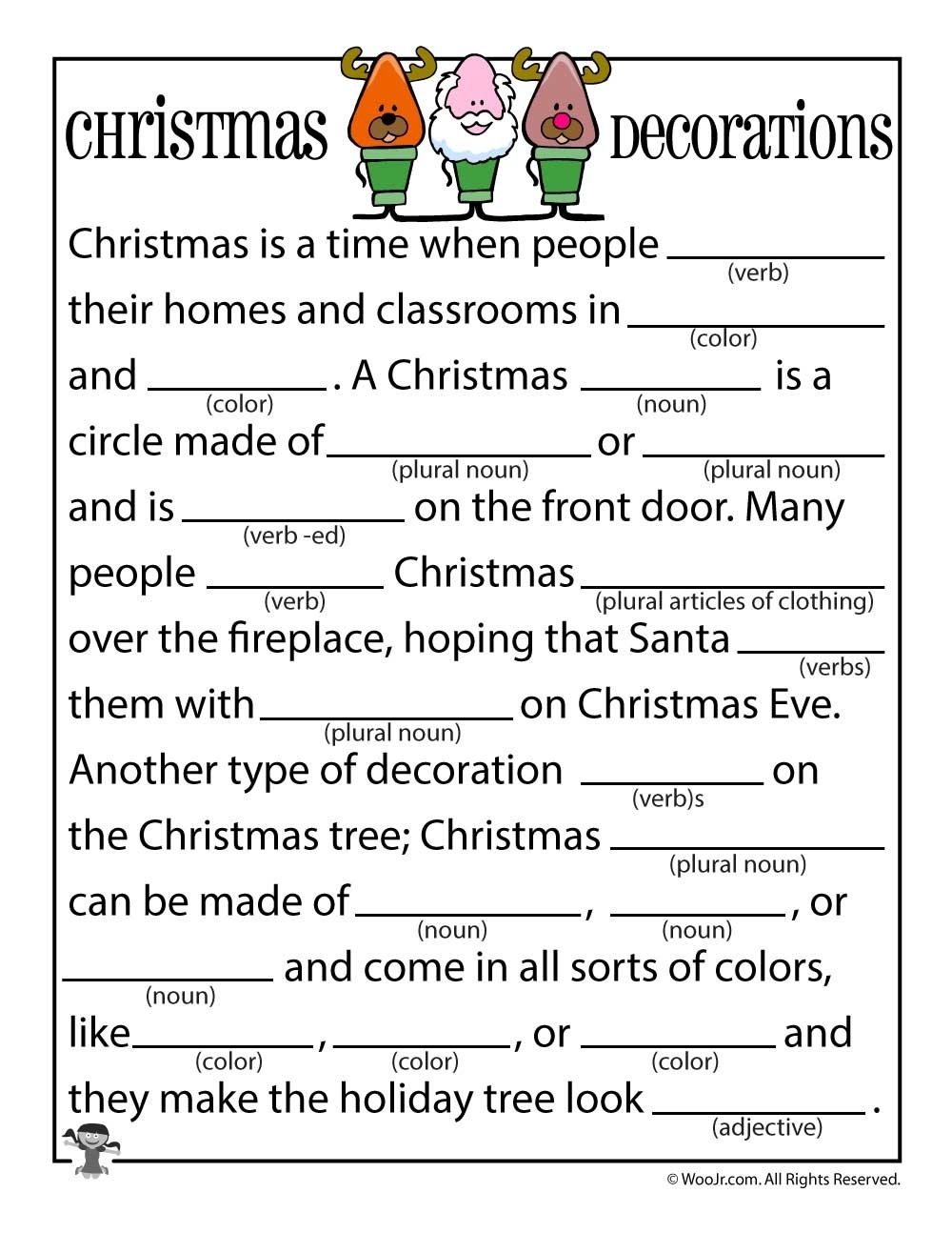 The Grinch Mad Lib Holiday C g a Christmas Games activities 