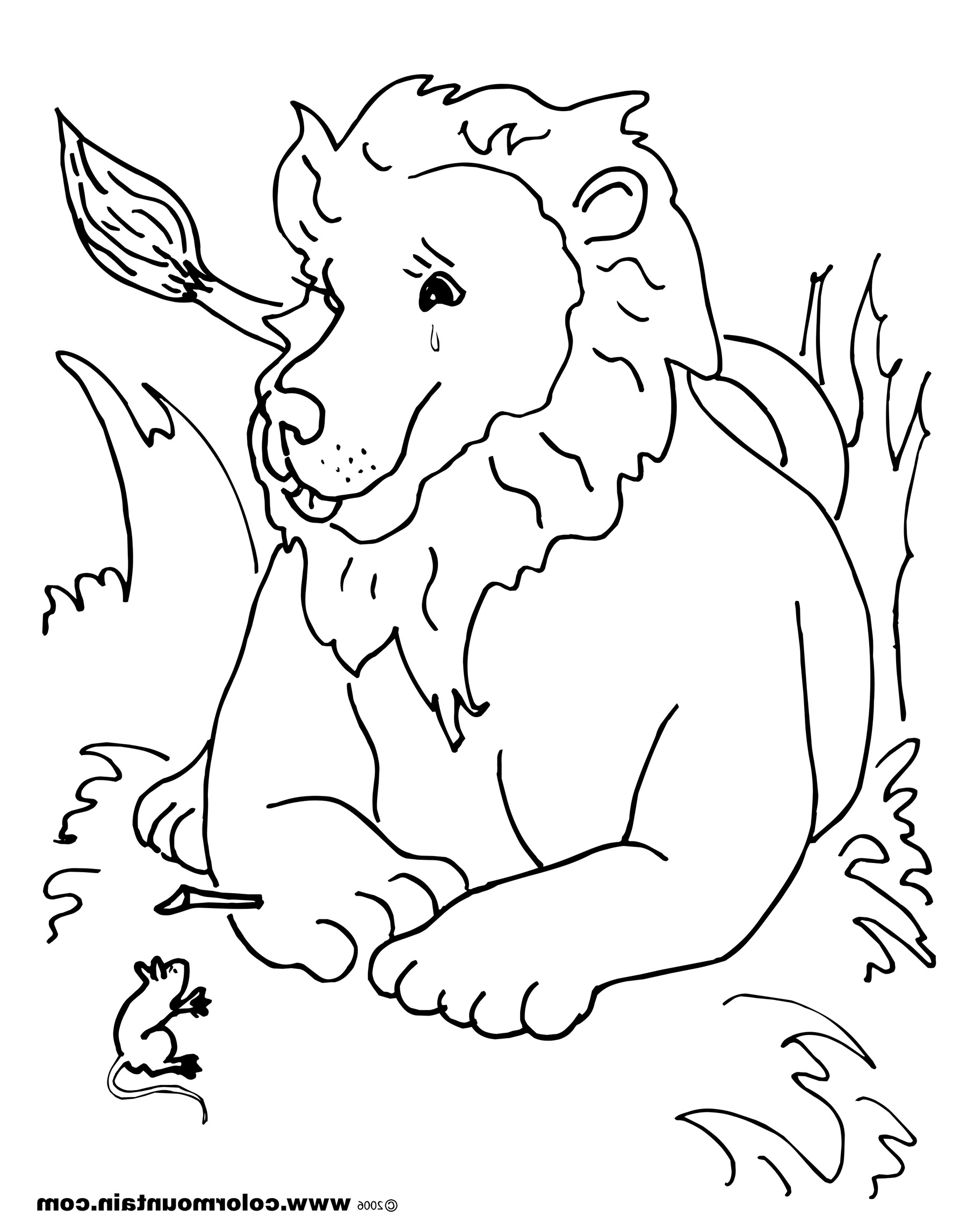 The Lion And The Mouse Coloring Page At GetDrawings Free Download