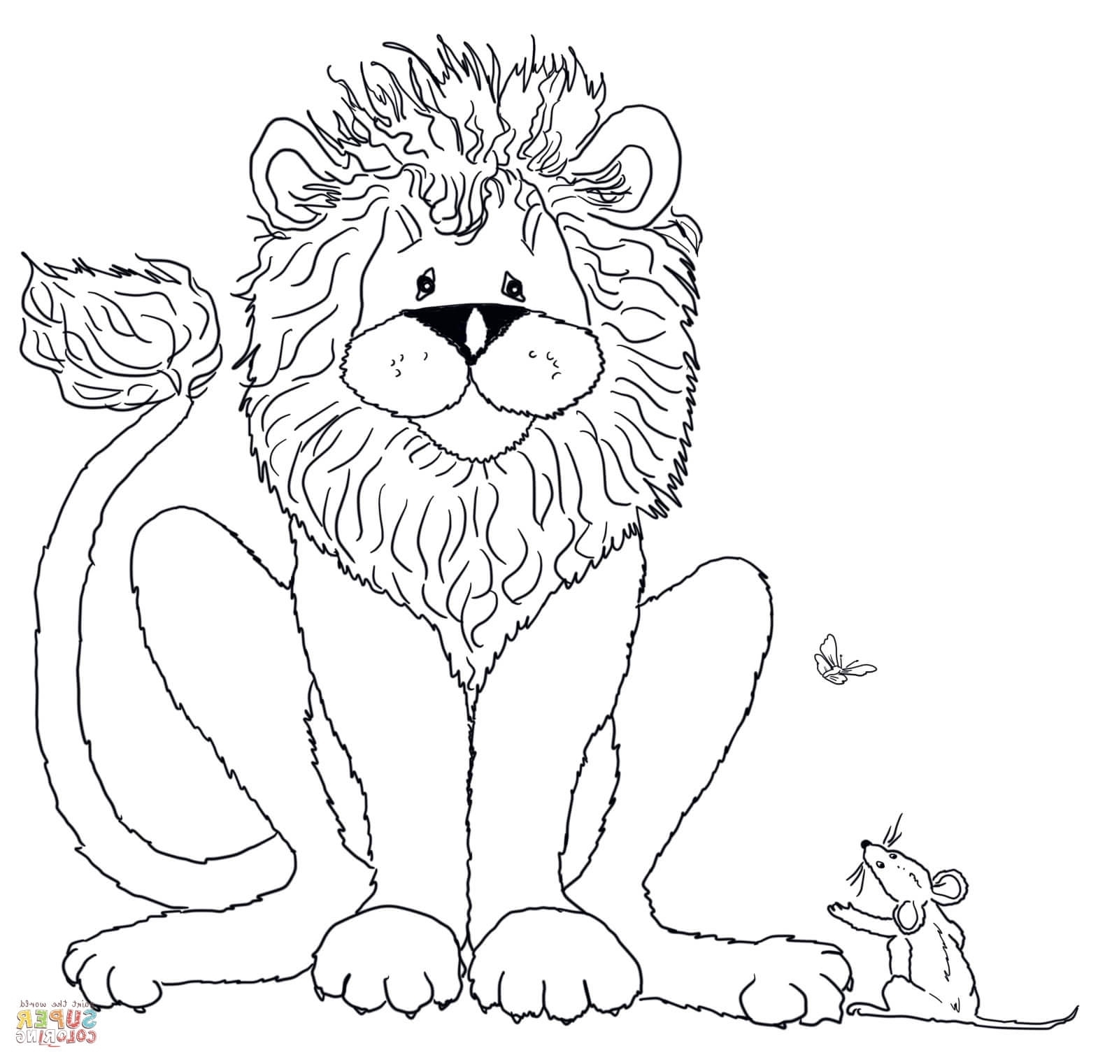 the lion and the mouse coloring page