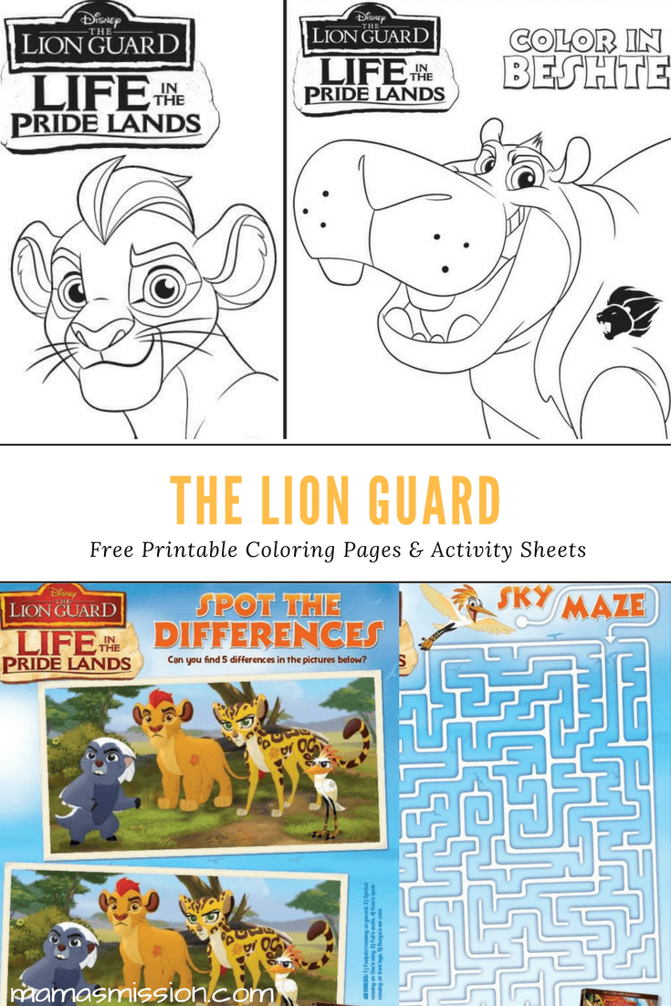 The Lion Guard Coloring Pages Activity Sheets Life In The Pride Lands