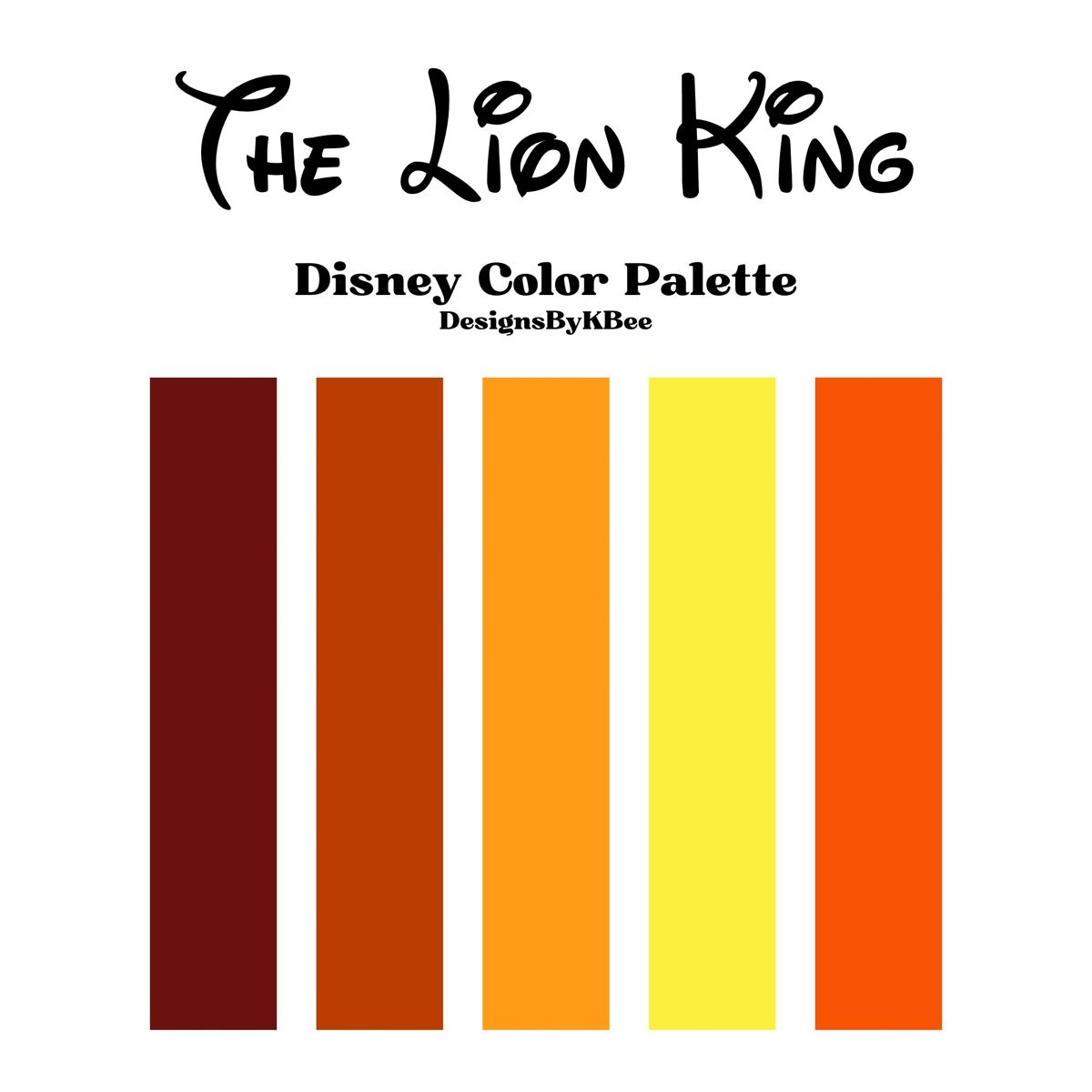 The Lion King Disney Color Palette