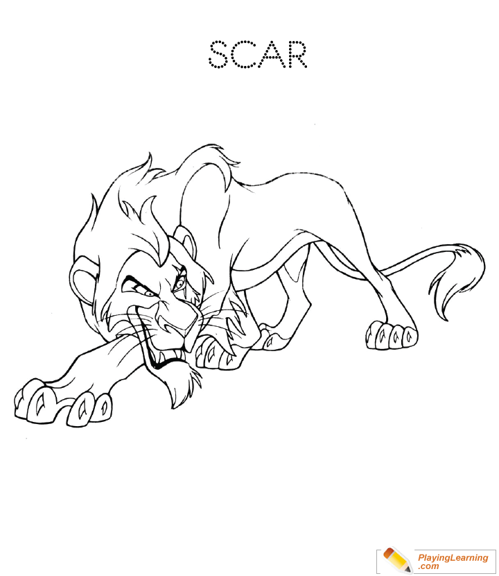The Lion King Scar Coloring Page 02 Free The Lion King Scar Coloring Page