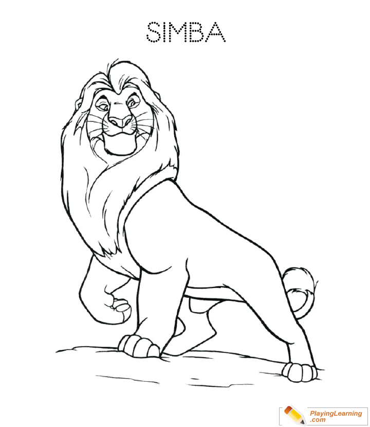The Lion King Simba Coloring Page 01 Free The Lion King Simba 