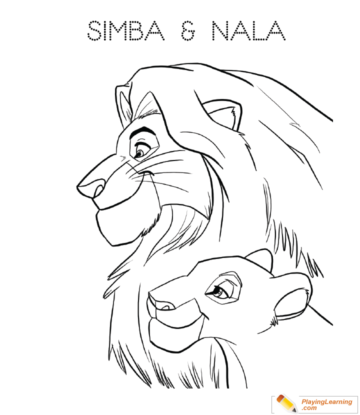 The Lion King Simba Nala Coloring Page 05 Free The Lion King Simba 