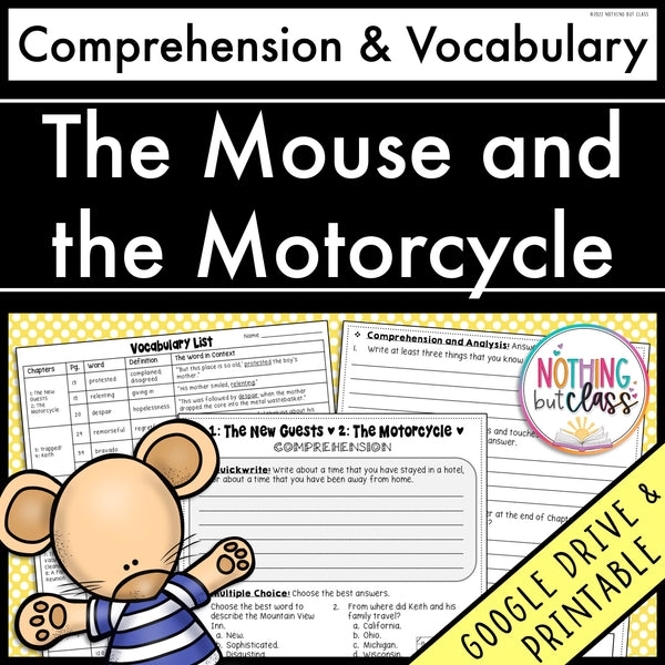 mouse and the motorcycle printable activities