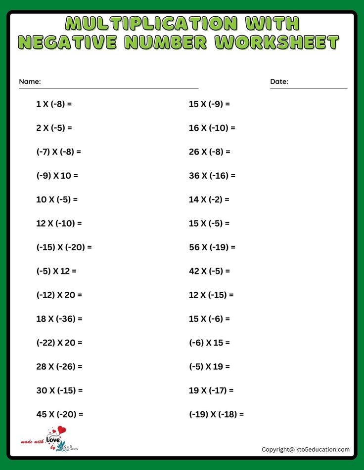 The Multi Digit Number Worksheet For Addition With Negative Numbers