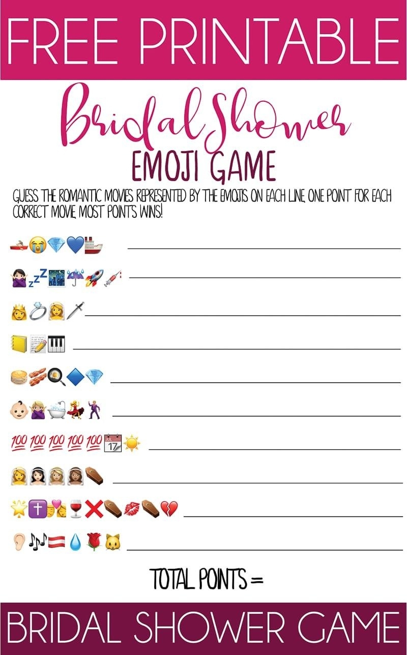 This Printable Bridal Shower Emoji Game Is One Of The Best And Emoji