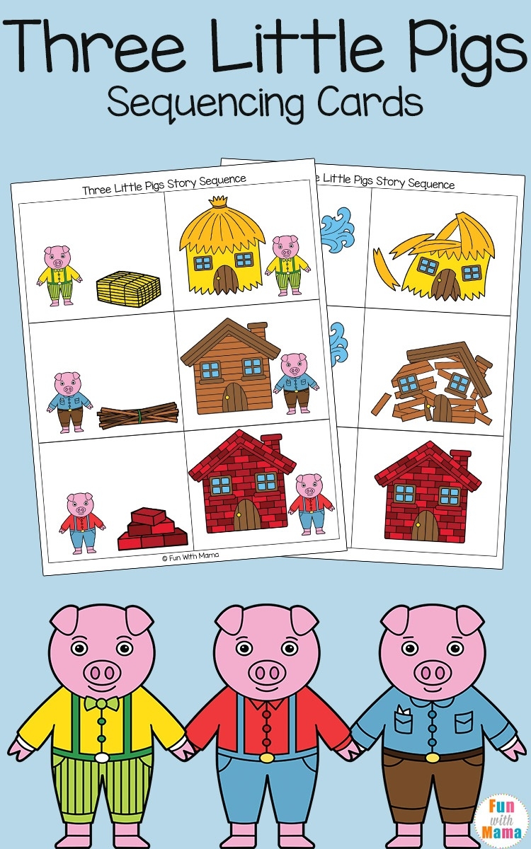 Three Little Pigs Sequencing Cards Fun With Mama Free Printable 