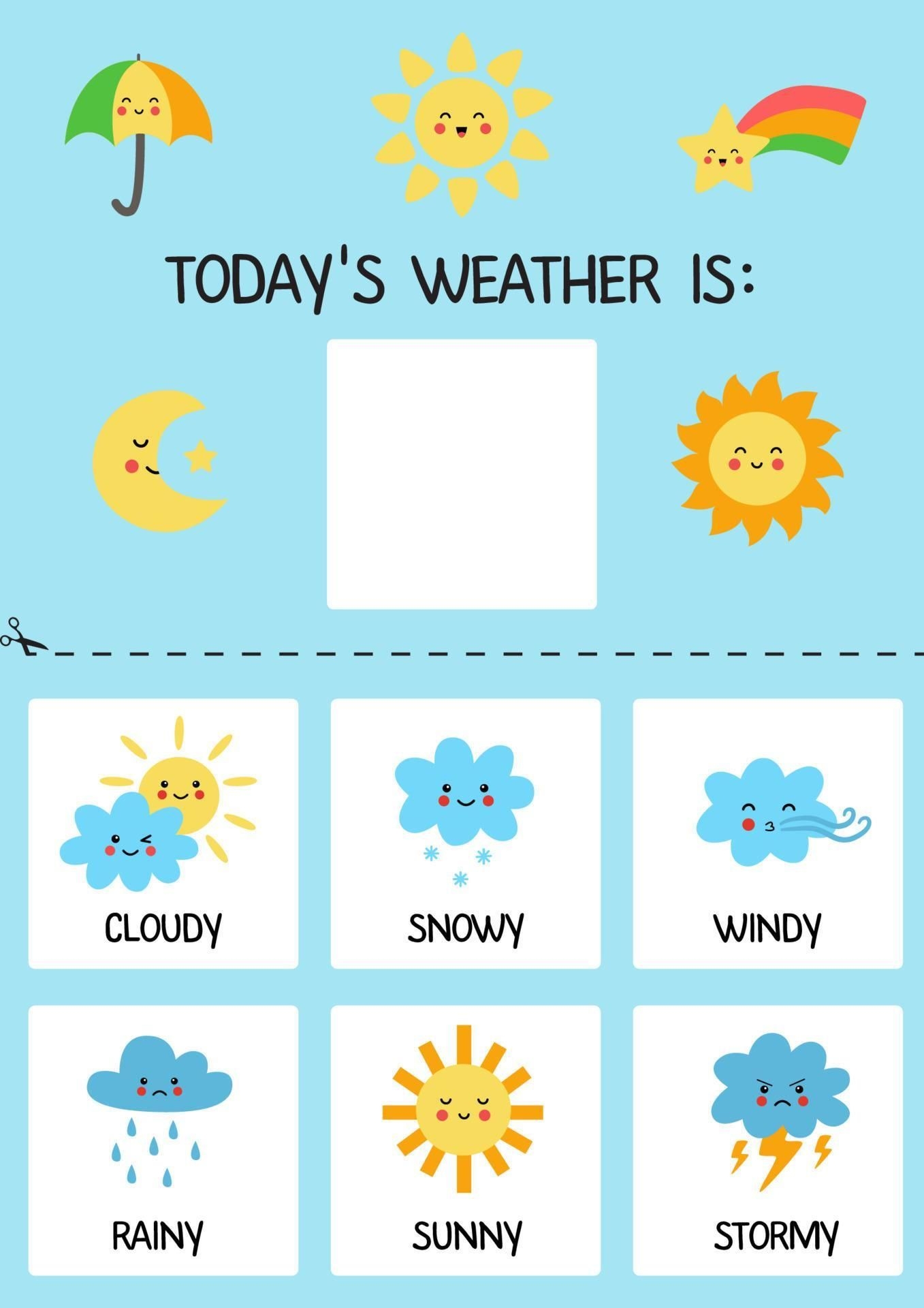 Today Weather Template English Activities For Kids Learning English 