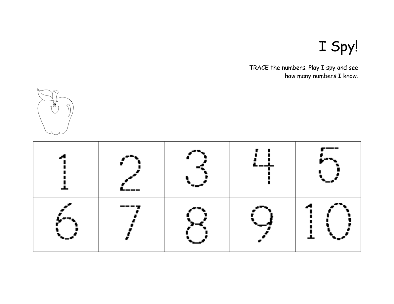 Trace Numbers 1 To 10 Worksheet