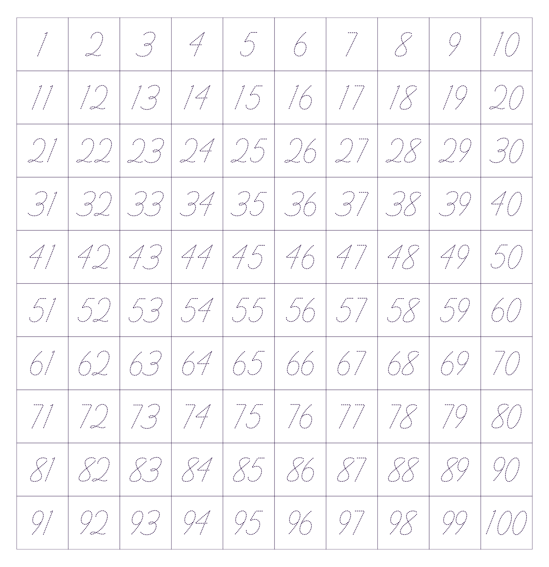 Traceable 100 Chart 11 Free PDF Printables Printablee