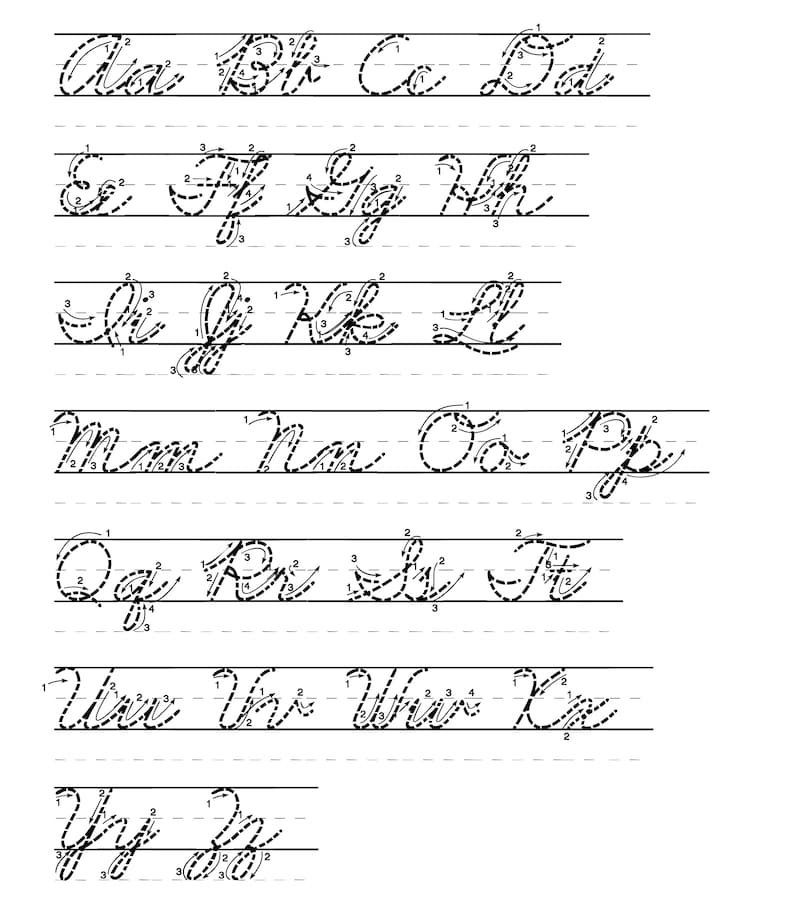 Traceable Cursive Alphabet Printable Alphabet Tracing Worksheets