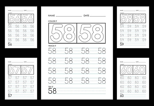Tracing And Coloring Numbers Worksheets Learn Numbers Picture Count 