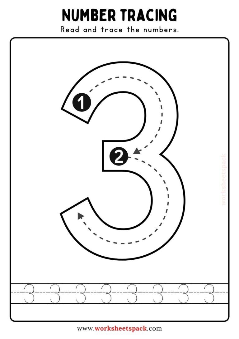 tracing numbers worksheets printable