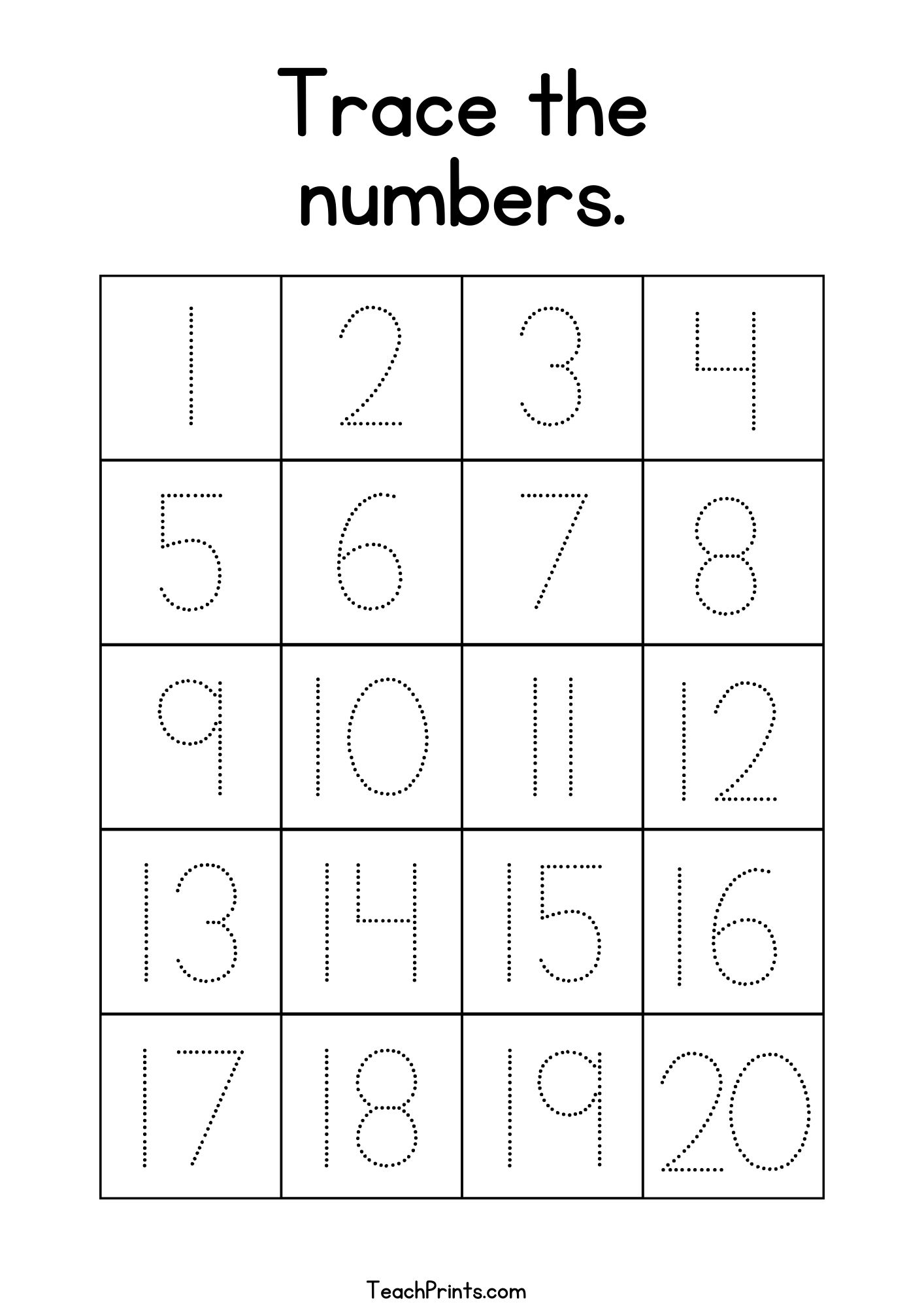 preschool free printable tracing numbers 1 20 worksheets pdf