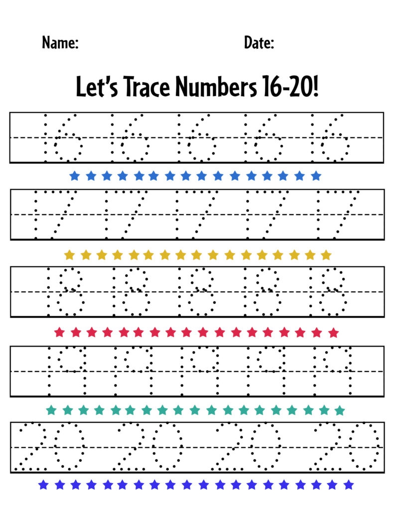 Tracing Numbers 1 20 Worksheets Pdf Free Download Free Worksheets 