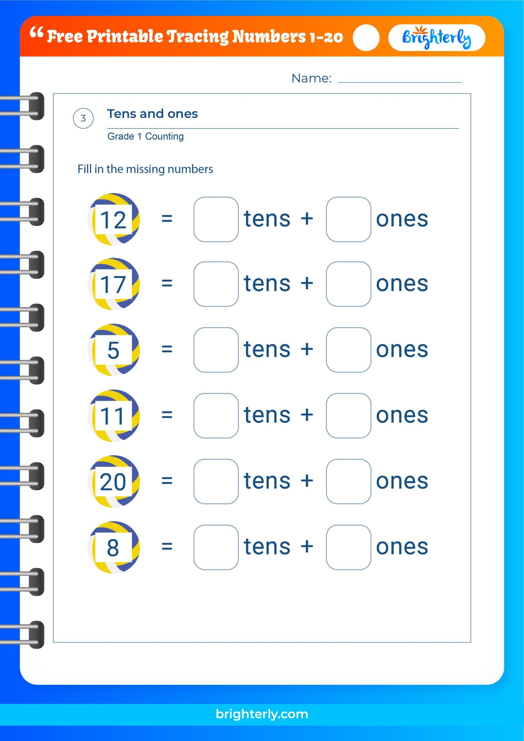 Tracing Numbers 1 20 Worksheets Pdf Printable Templates Protal