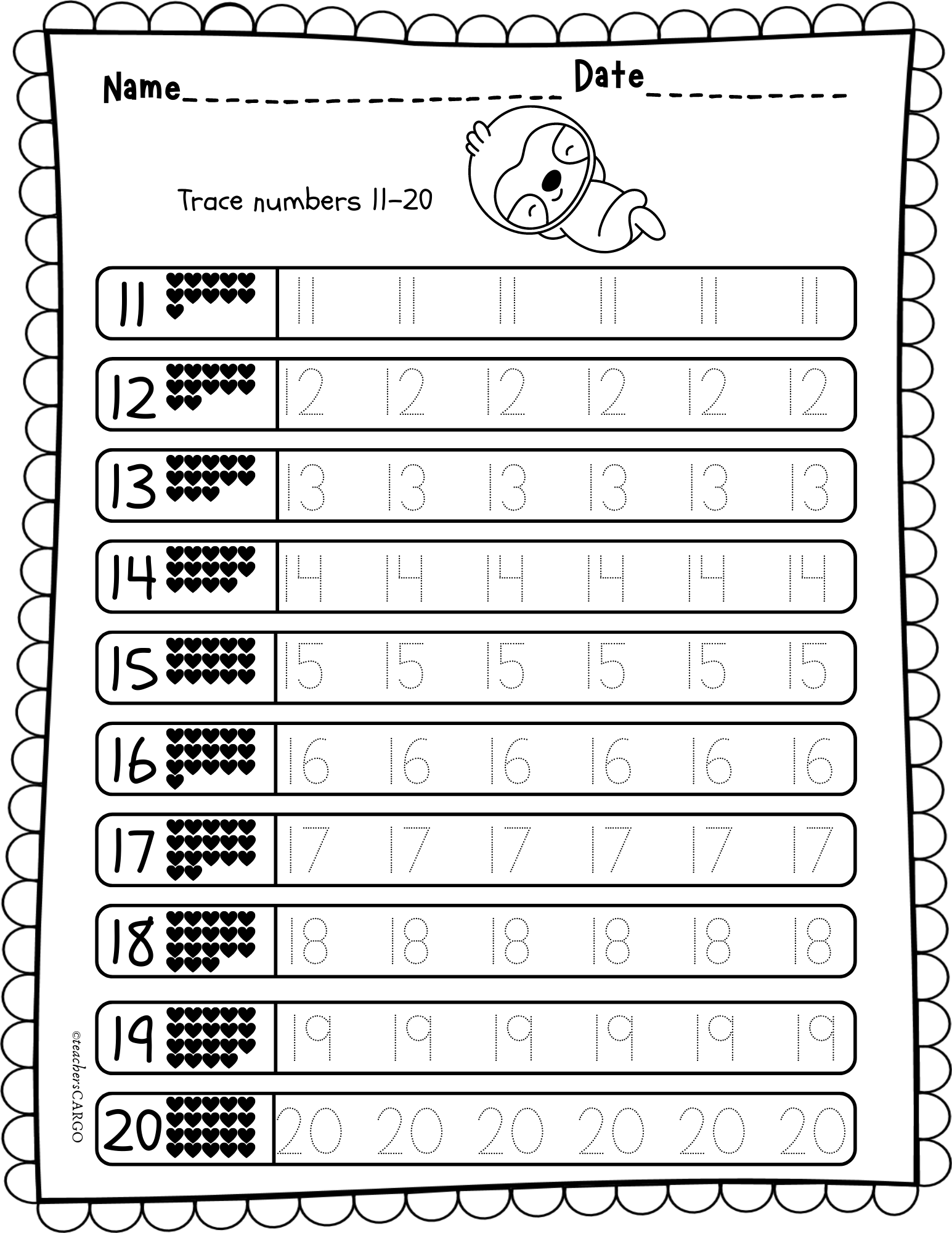 Tracing Numbers 1 20 Writing Numbers 1 20 Worksheets Fill In The
