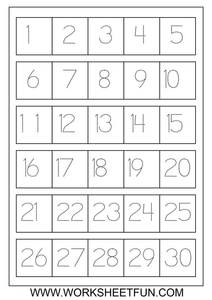 Tracing Numbers 1 30 Worksheets WorksheetsCity